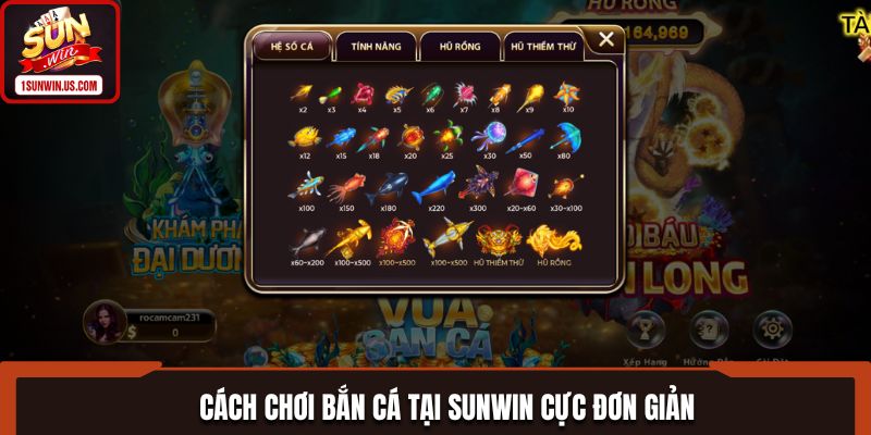 Cách chơi Bắn cá SUNWIN đơn giản phù hợp với nhiều người