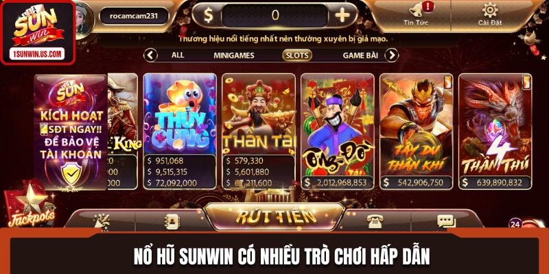 Nổ hũ SUNWIN có nhiều trò chơi